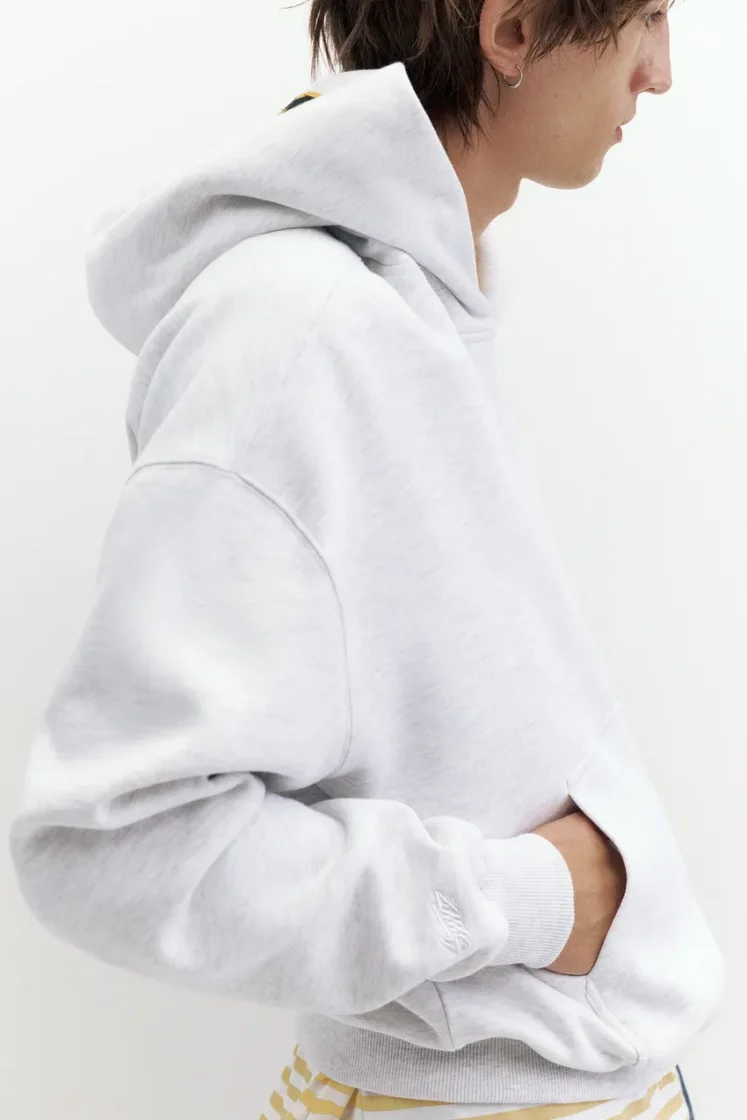 Pull&Bear STWD Boxy Hoodie — Light Grey