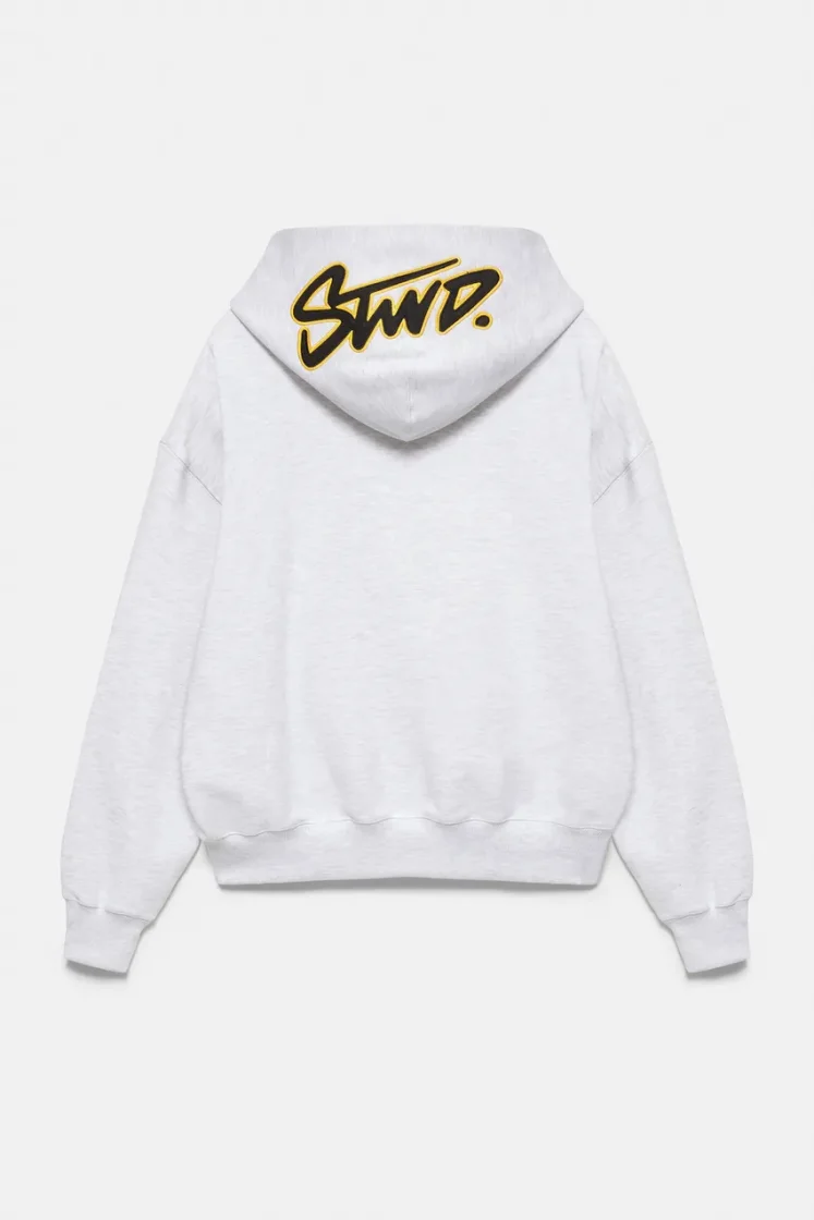 Pull&Bear STWD Boxy Hoodie — Light Grey