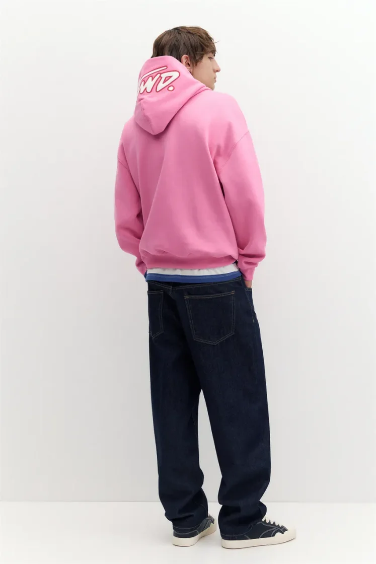 Pull&Bear STWD Boxy Hoodie — Pink