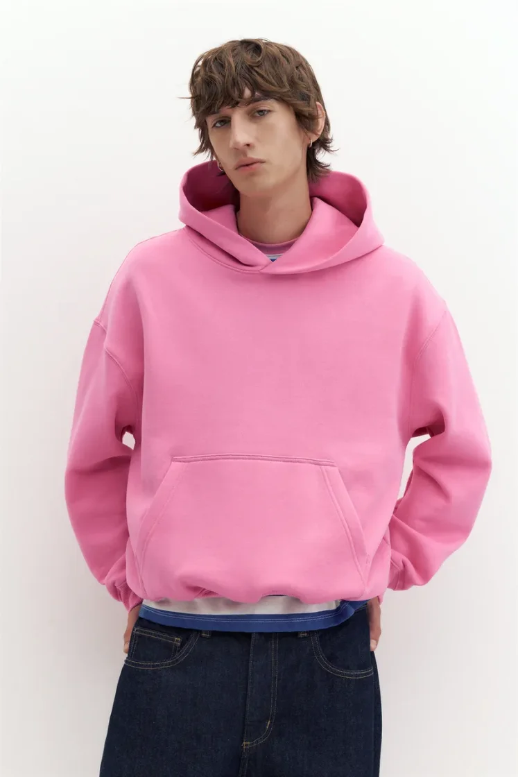 Pull&Bear STWD Boxy Hoodie — Pink
