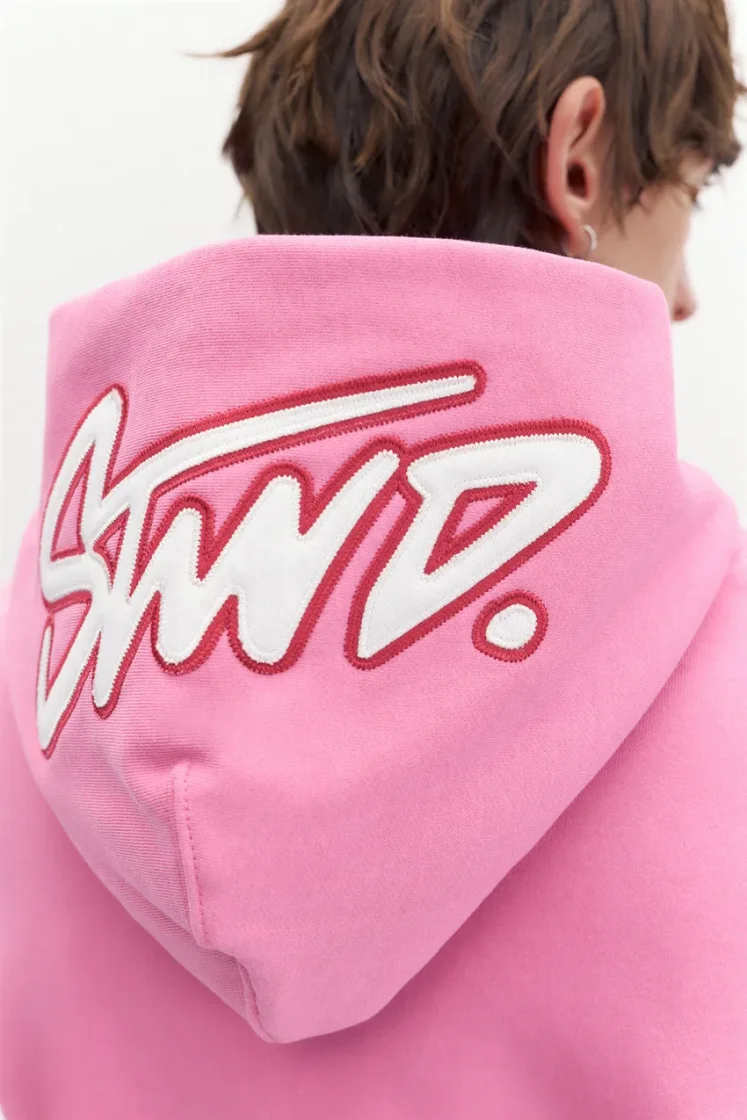 Pull&Bear STWD Boxy Hoodie — Pink