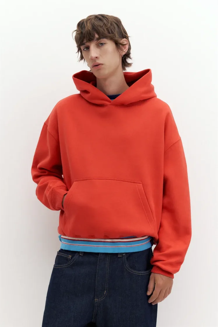 Pull&Bear STWD Boxy Hoodie — Red