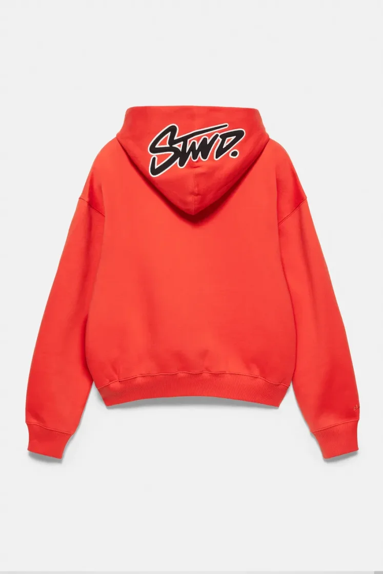 Pull&Bear STWD Boxy Hoodie — Red
