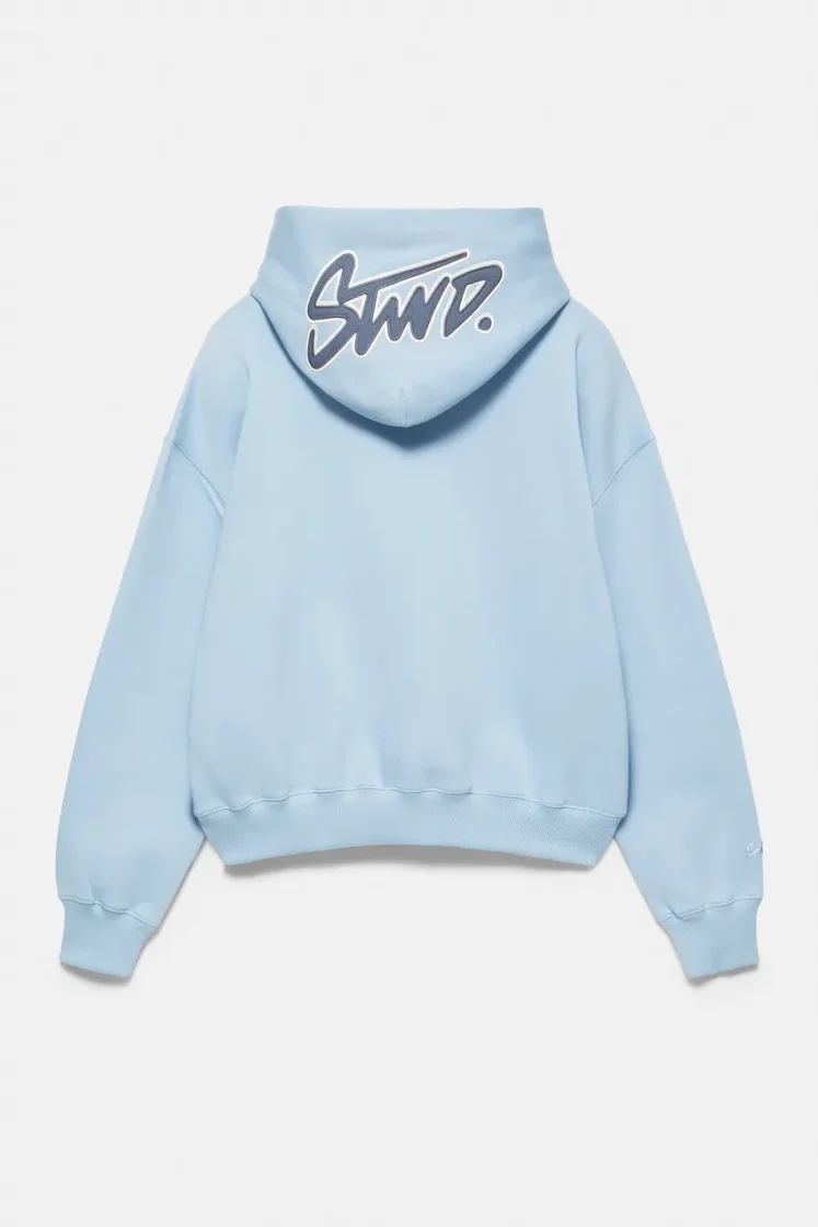 Pull&Bear STWD Boxy Hoodie — Sky Blue