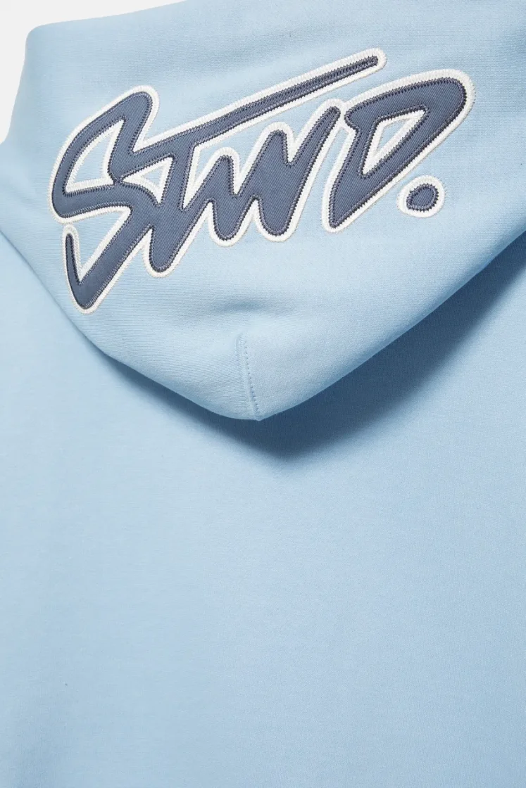 Pull&Bear STWD Boxy Hoodie — Sky Blue