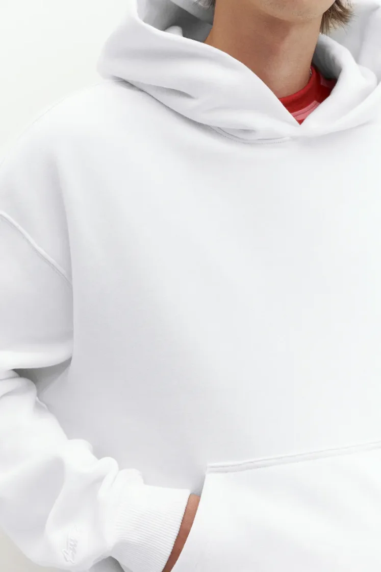 Pull&Bear STWD Boxy Hoodie — White
