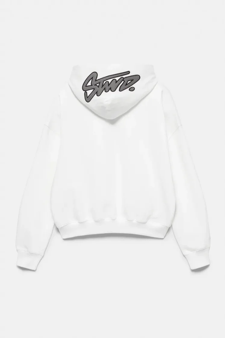 Pull&Bear STWD Boxy Hoodie — White