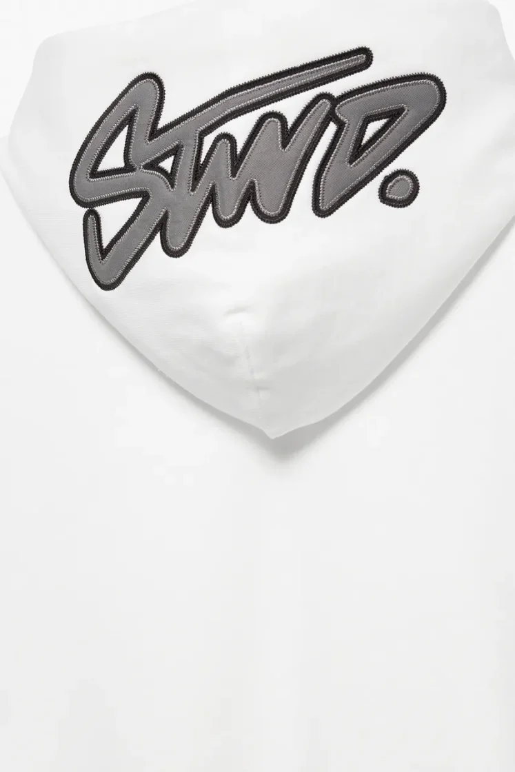 Pull&Bear STWD Boxy Hoodie — White