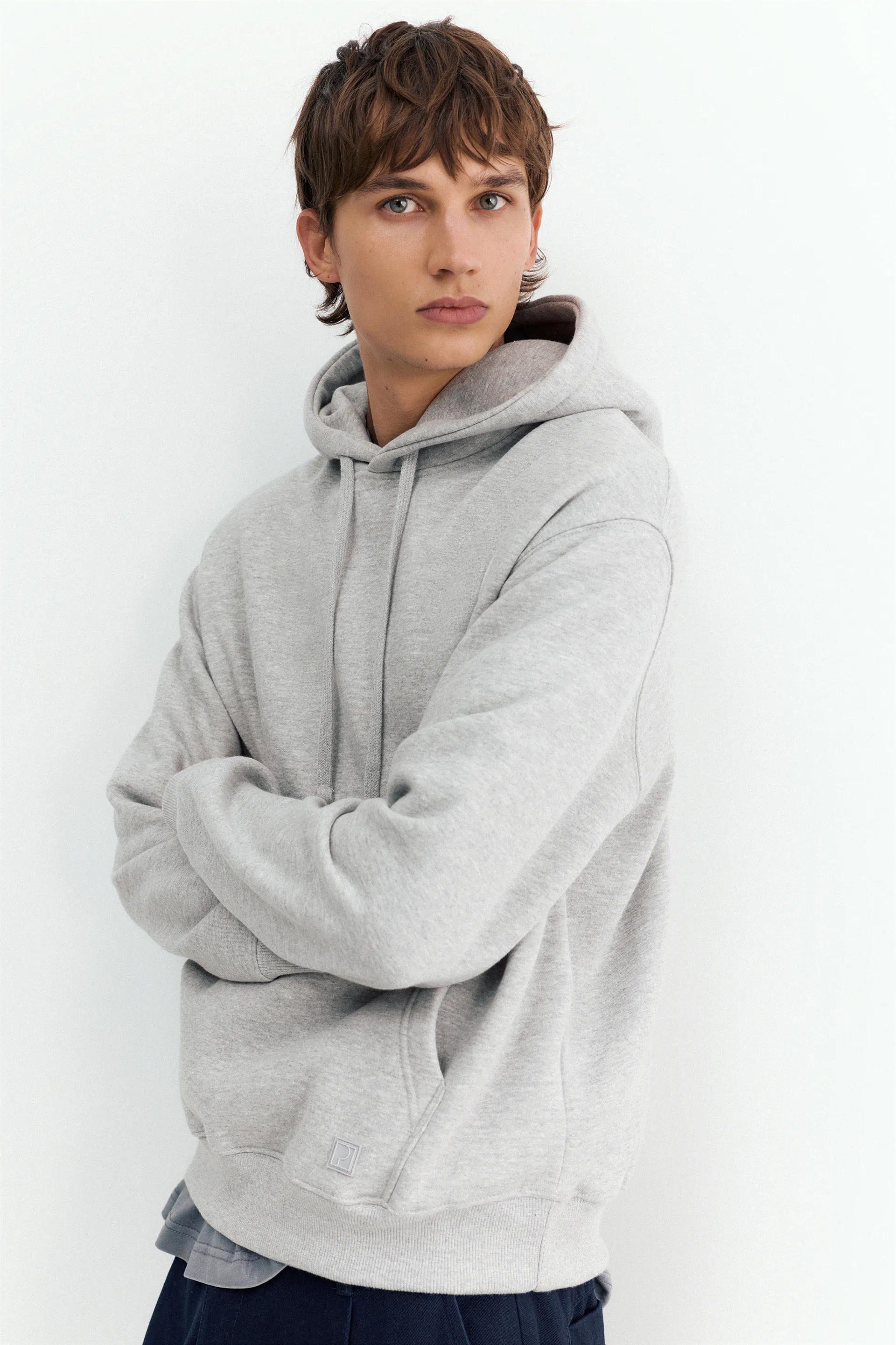Pull&Bear Sweat basique à capuche — Gris vigoré