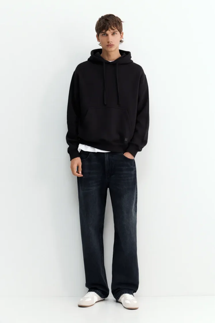 Pull&Bear Sweat basique à capuche — Black