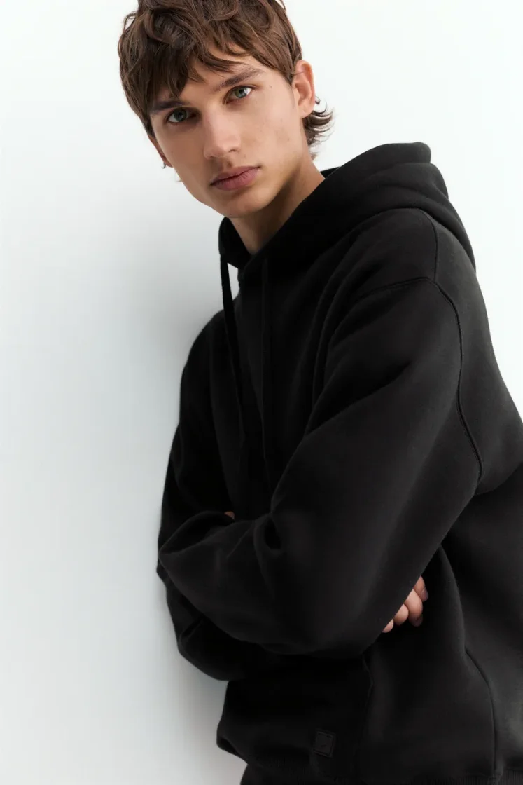 Pull&Bear Sweat basique à capuche — Black