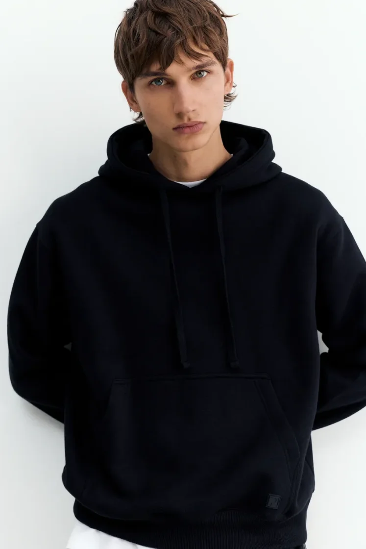 Pull&Bear Sweat basique à capuche — Black