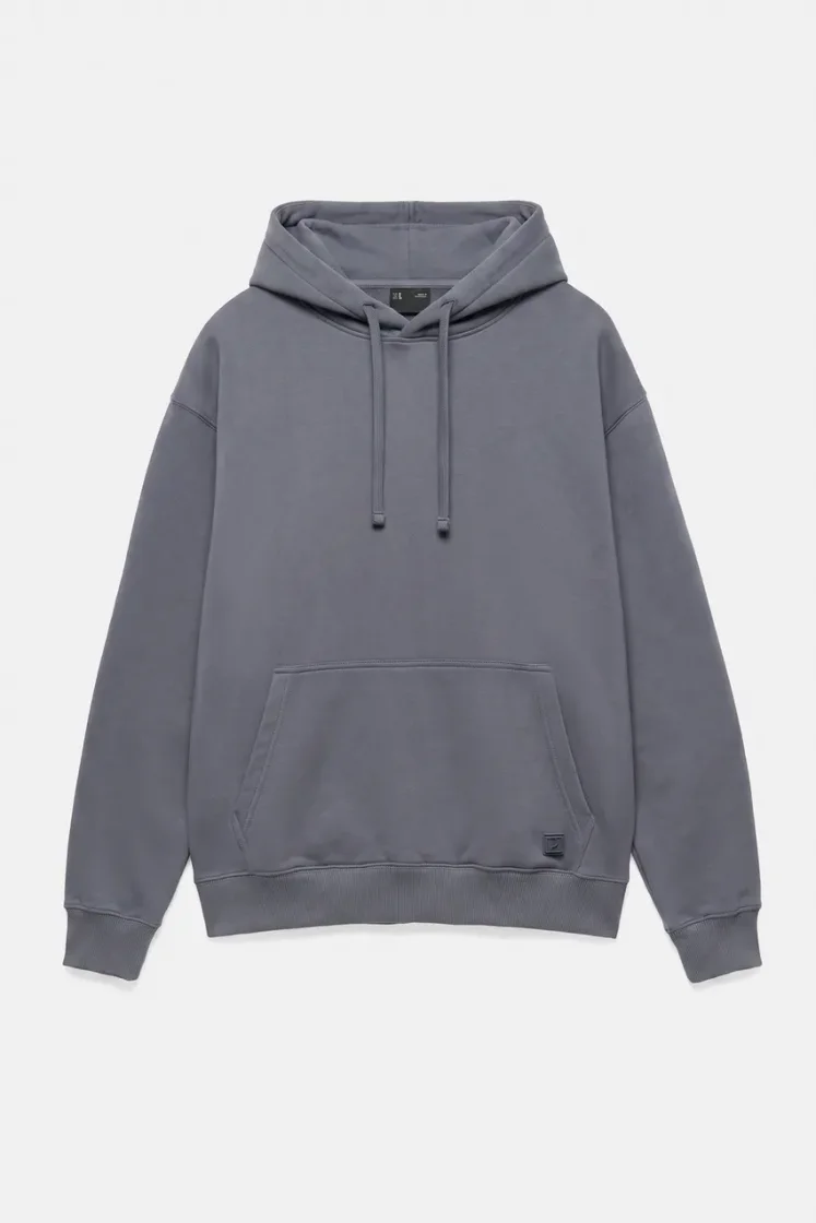 Pull&Bear Sweat basique à capuche — Bleu gris
