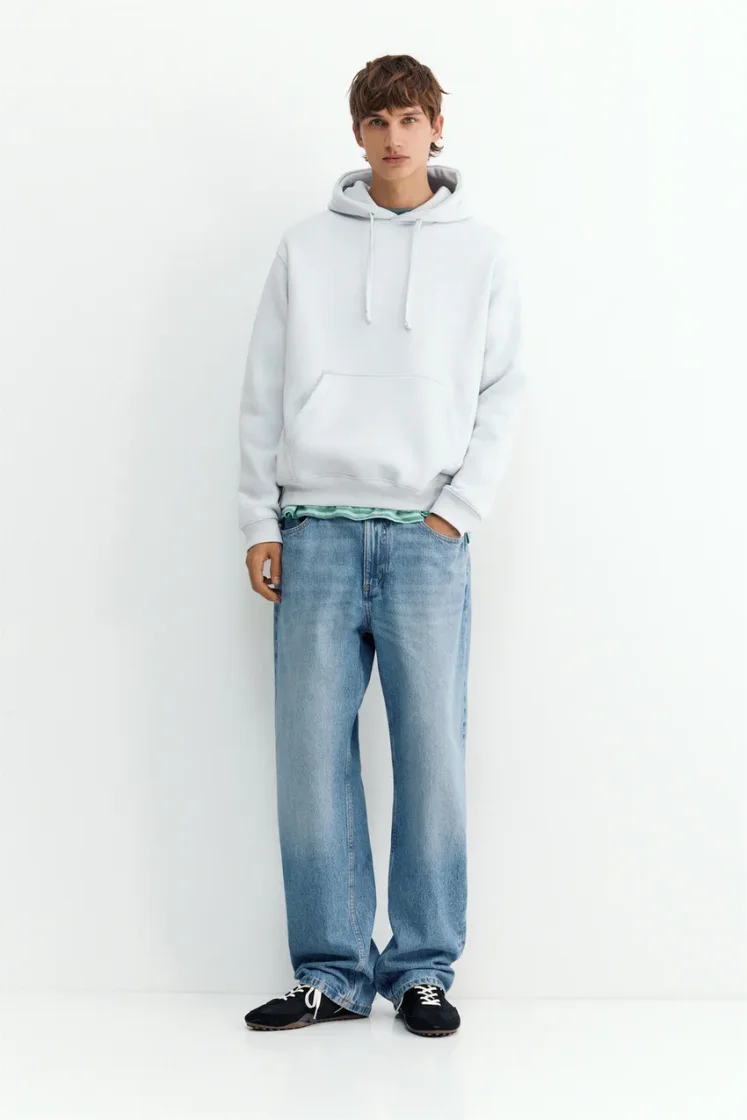 Pull&Bear Sweat basique à capuche — Celeste