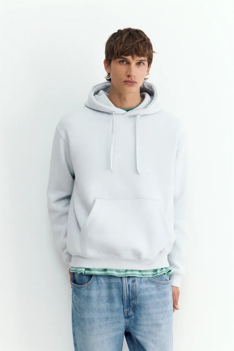 Pull&Bear Sweat basique à capuche — Celeste
