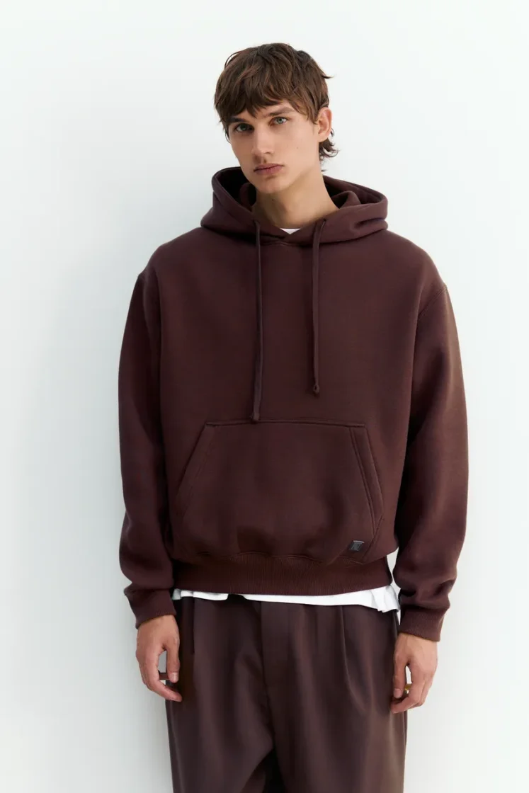 Pull&Bear Sweat basique à capuche — Chocolate