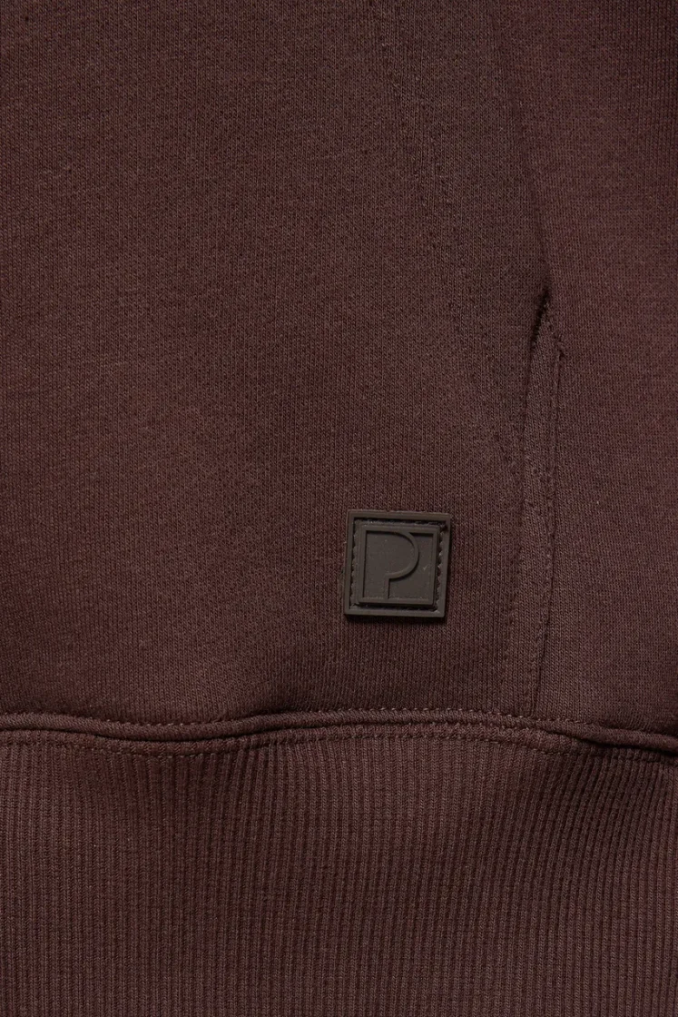 Pull&Bear Sweat basique à capuche — Chocolate
