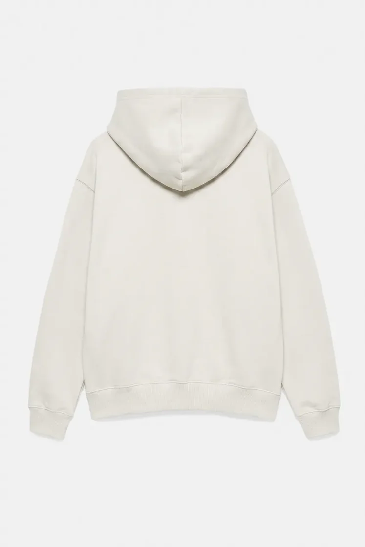 Pull&Bear Sweat basique à capuche — Cream