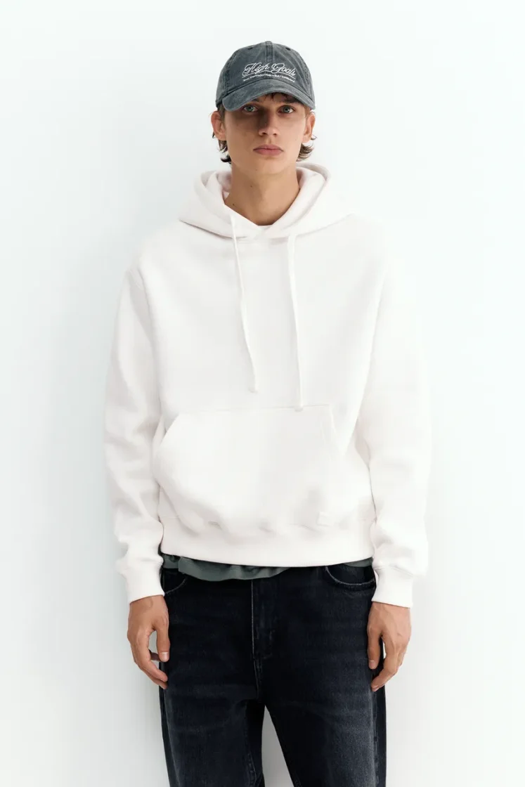Pull&Bear Sweat basique à capuche — Ivory