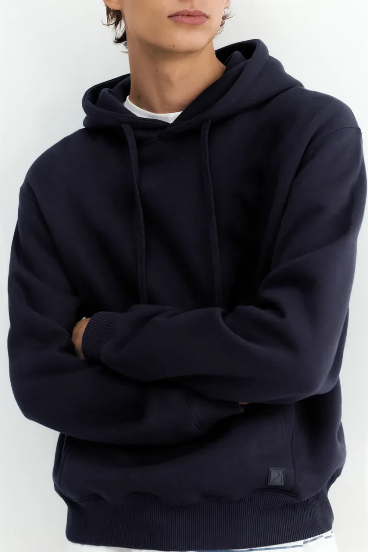 Pull&Bear Sweat basique à capuche — Navy