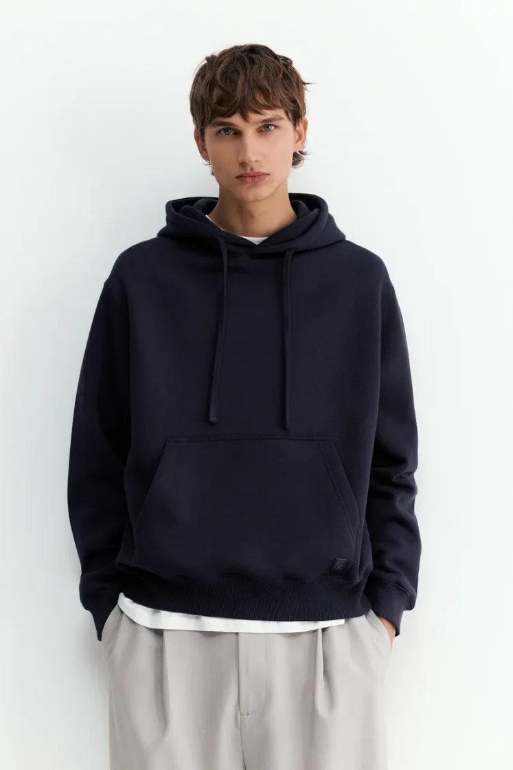Pull&Bear Sweat basique à capuche — Navy