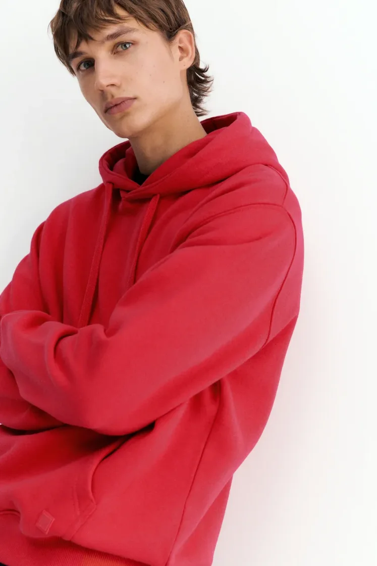 Pull&Bear Sweat basique à capuche — Red