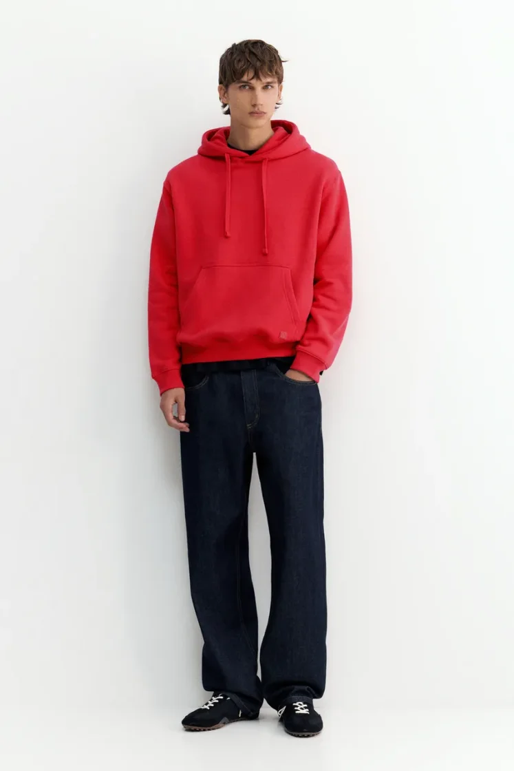 Pull&Bear Sweat basique à capuche — Red