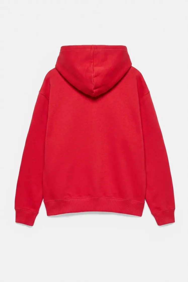 Pull&Bear Sweat basique à capuche — Red
