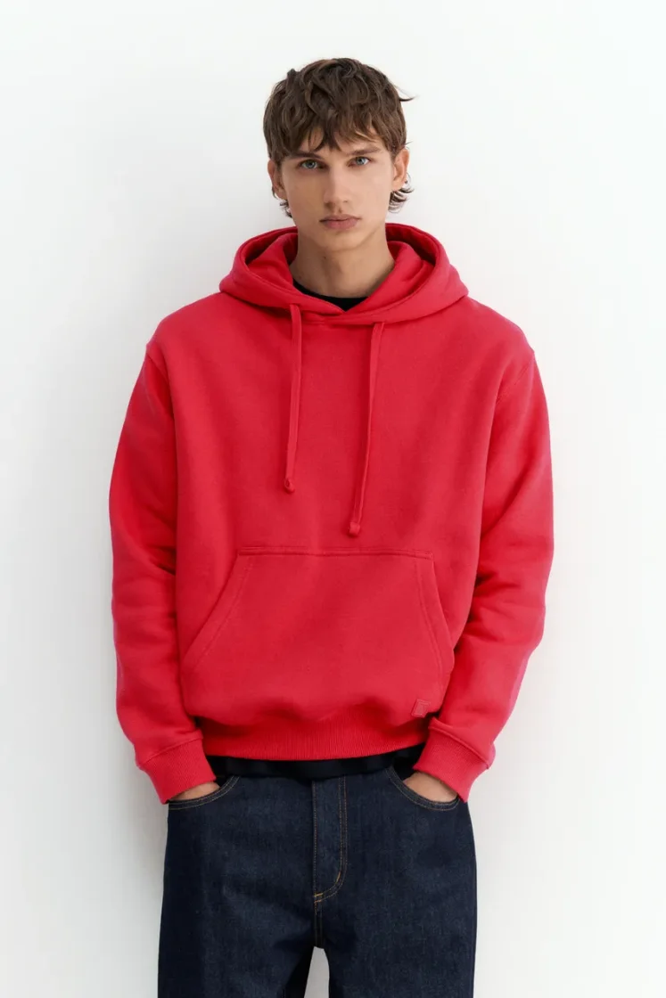 Pull&Bear Sweat basique à capuche — Red