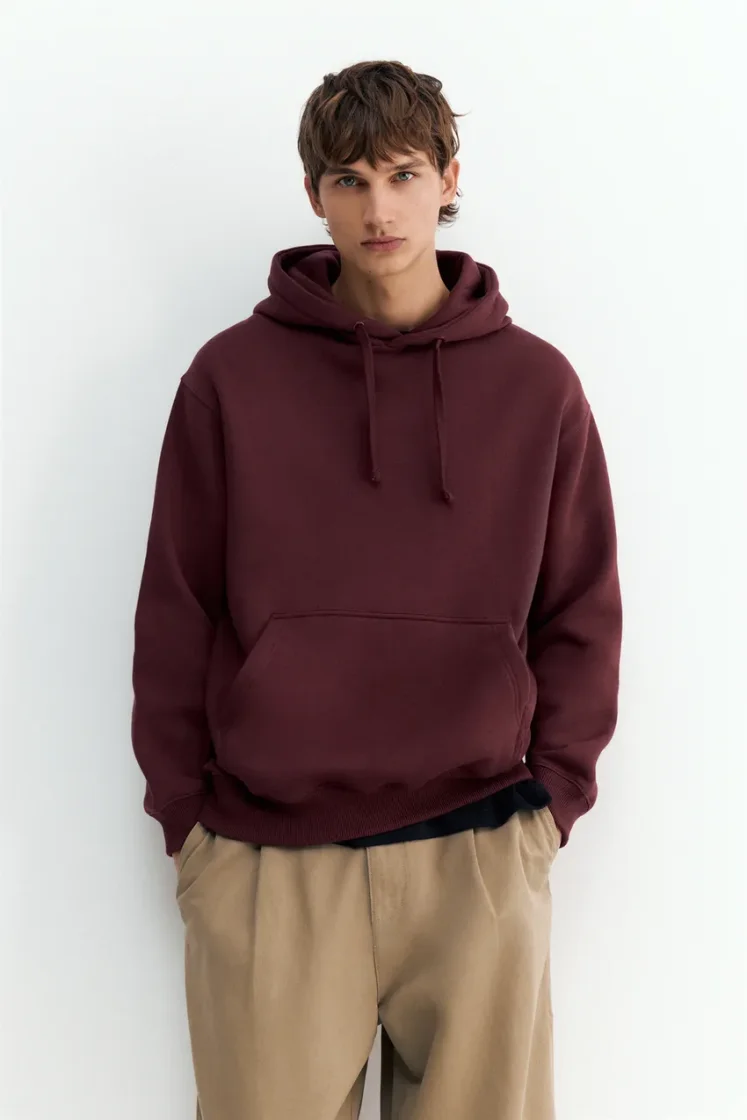 Pull&Bear Sweat basique à capuche — Rust