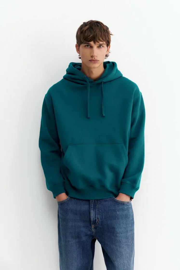 Pull&Bear Sweat basique à capuche — Teal