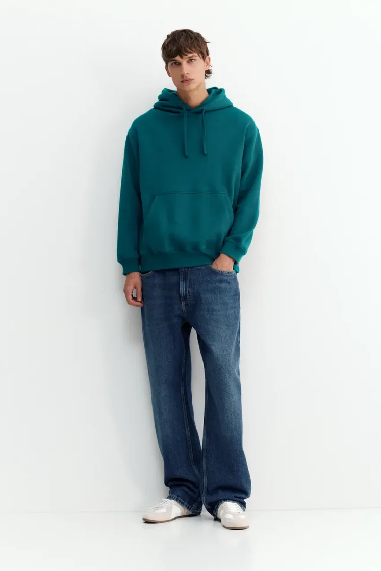 Pull&Bear Sweat basique à capuche — Teal
