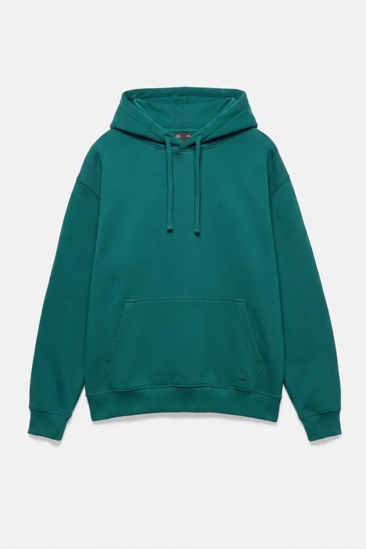 Pull&Bear Sweat basique à capuche — Teal