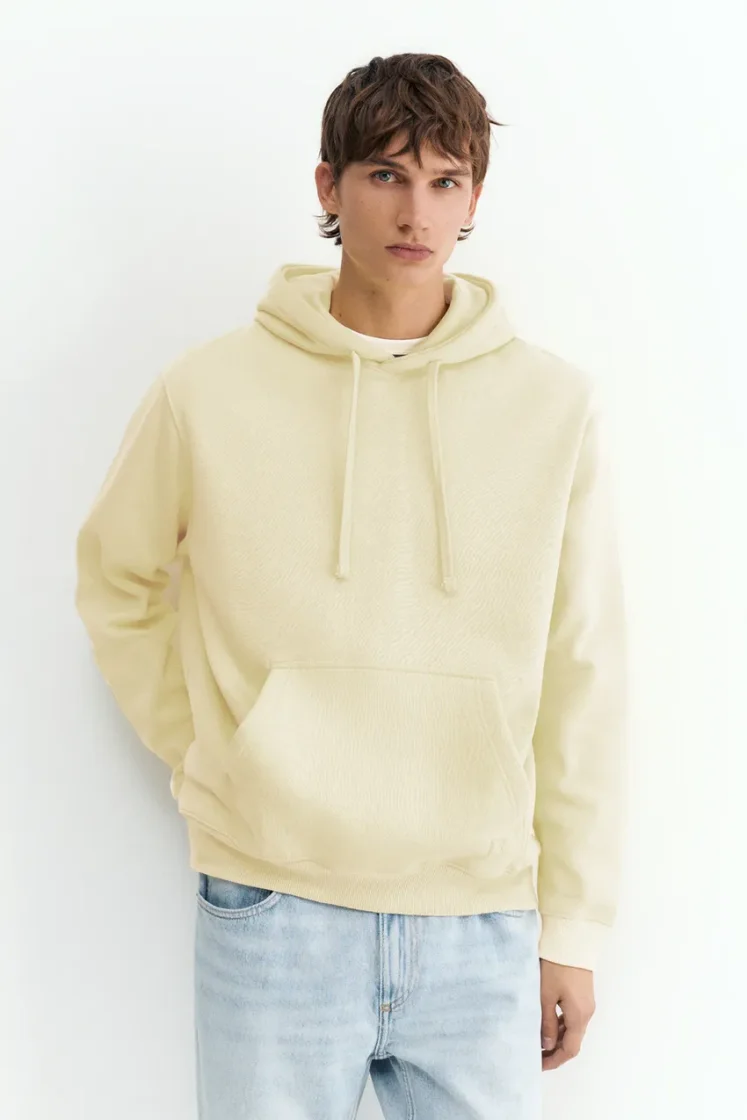 Pull&Bear Sweat basique à capuche — Yellow
