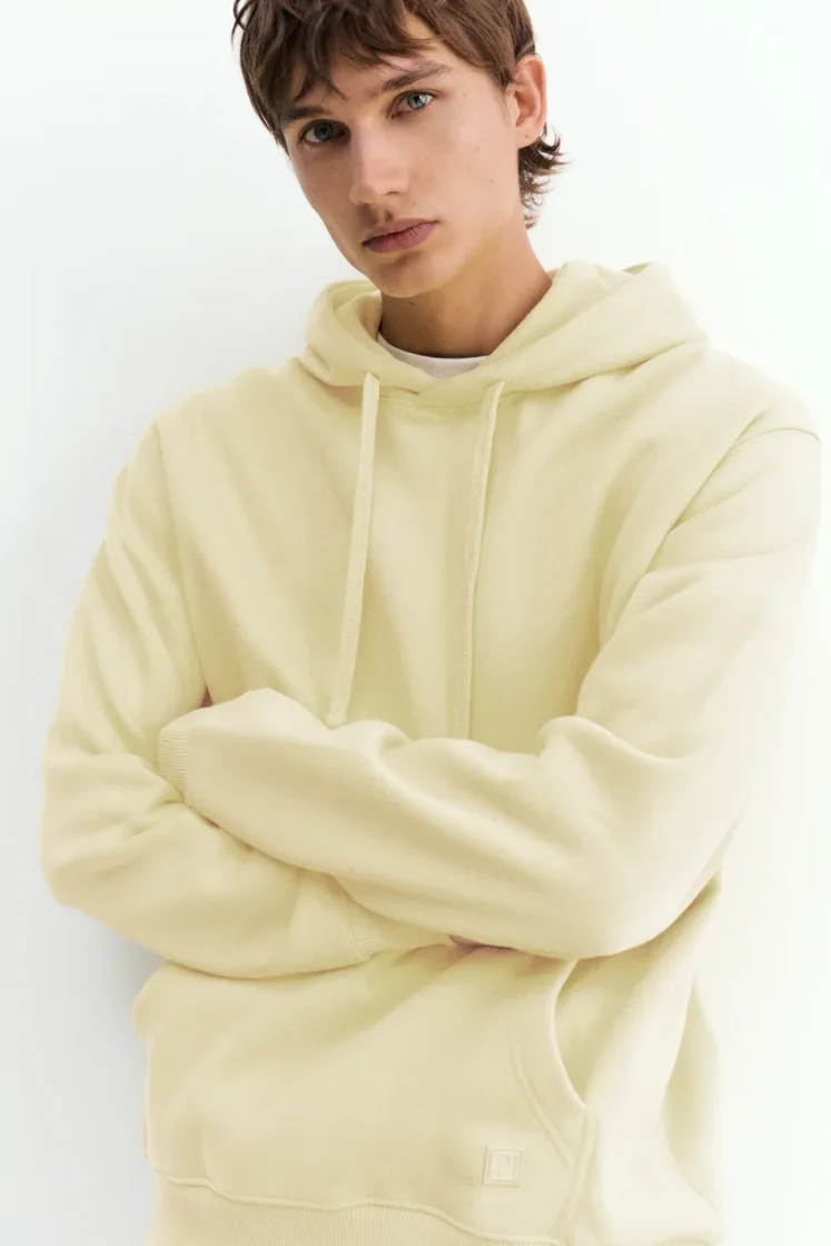 Pull&Bear Sweat basique à capuche — Yellow