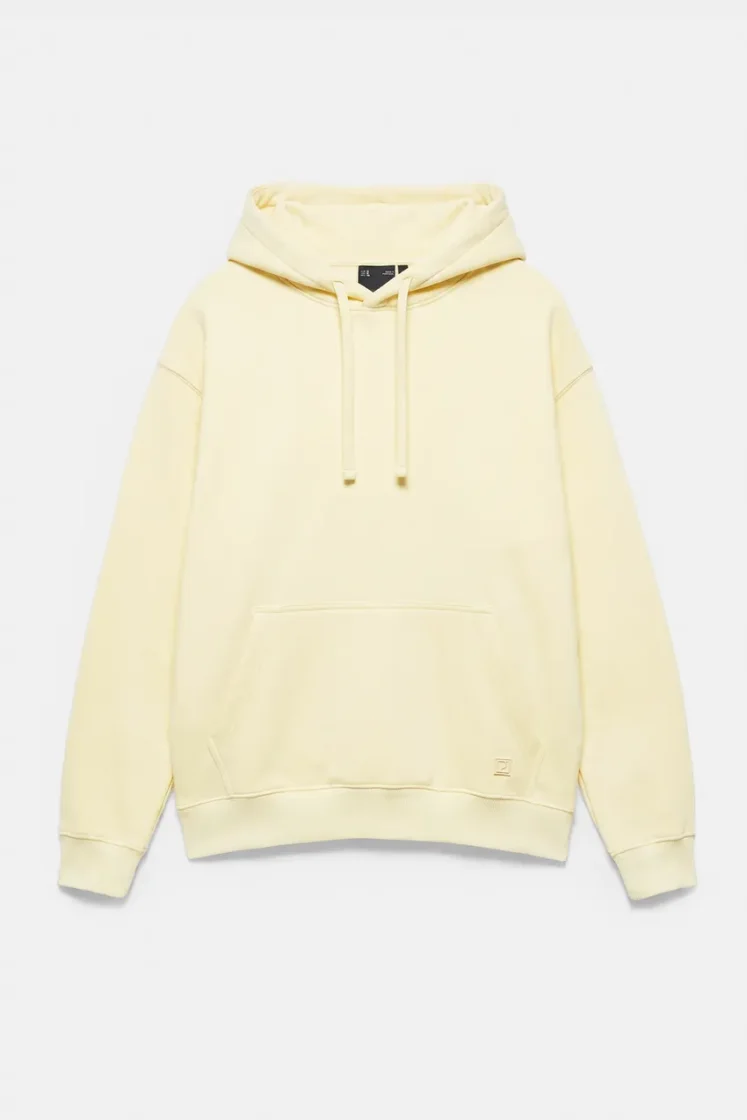 Pull&Bear Sweat basique à capuche — Yellow