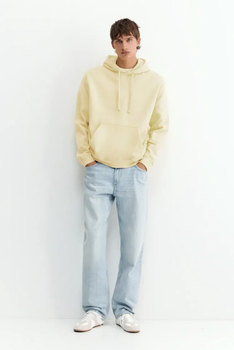 Pull&Bear Sweat basique à capuche — Yellow