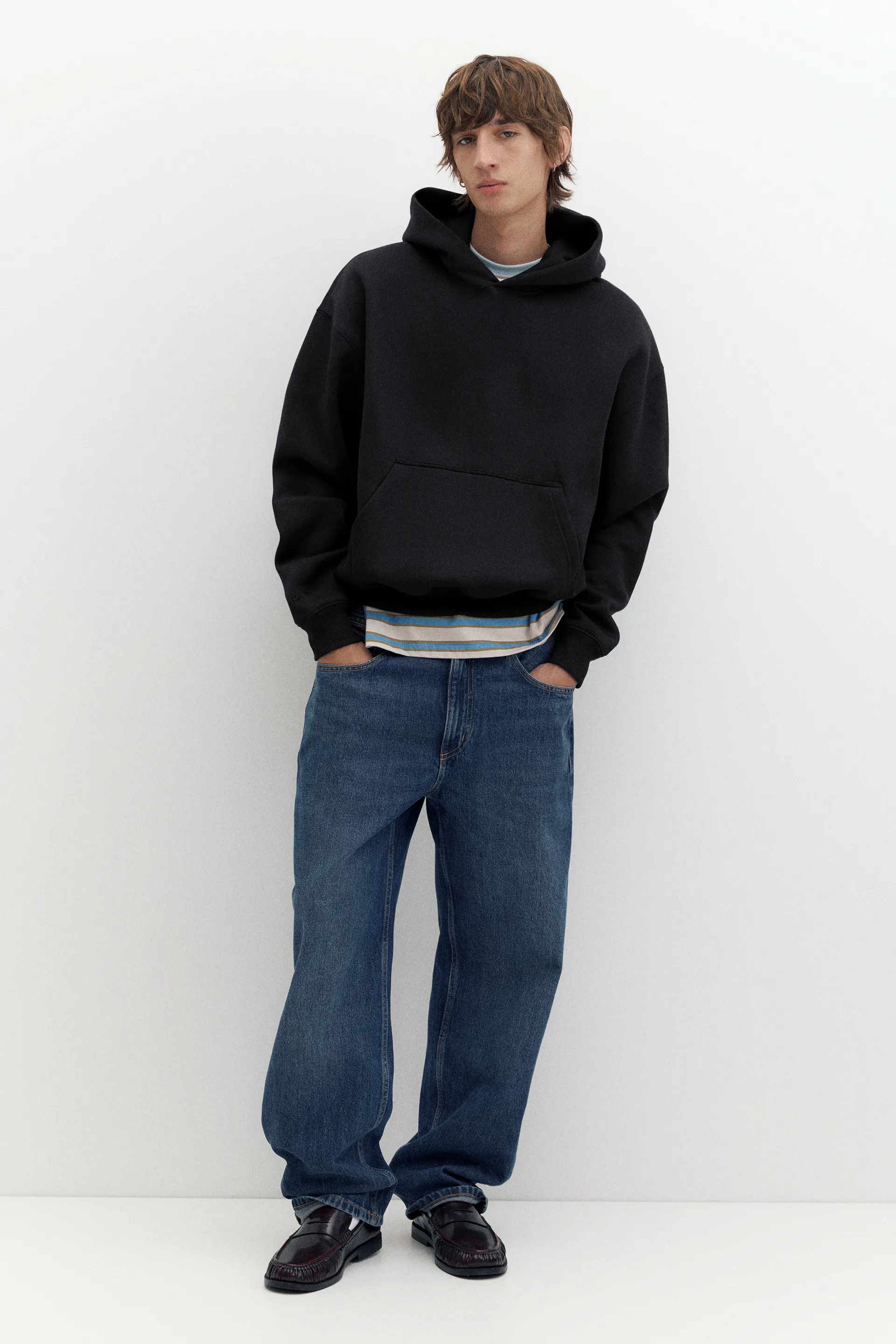 Pull&Bear STWD Boxy Hoodie — Noir