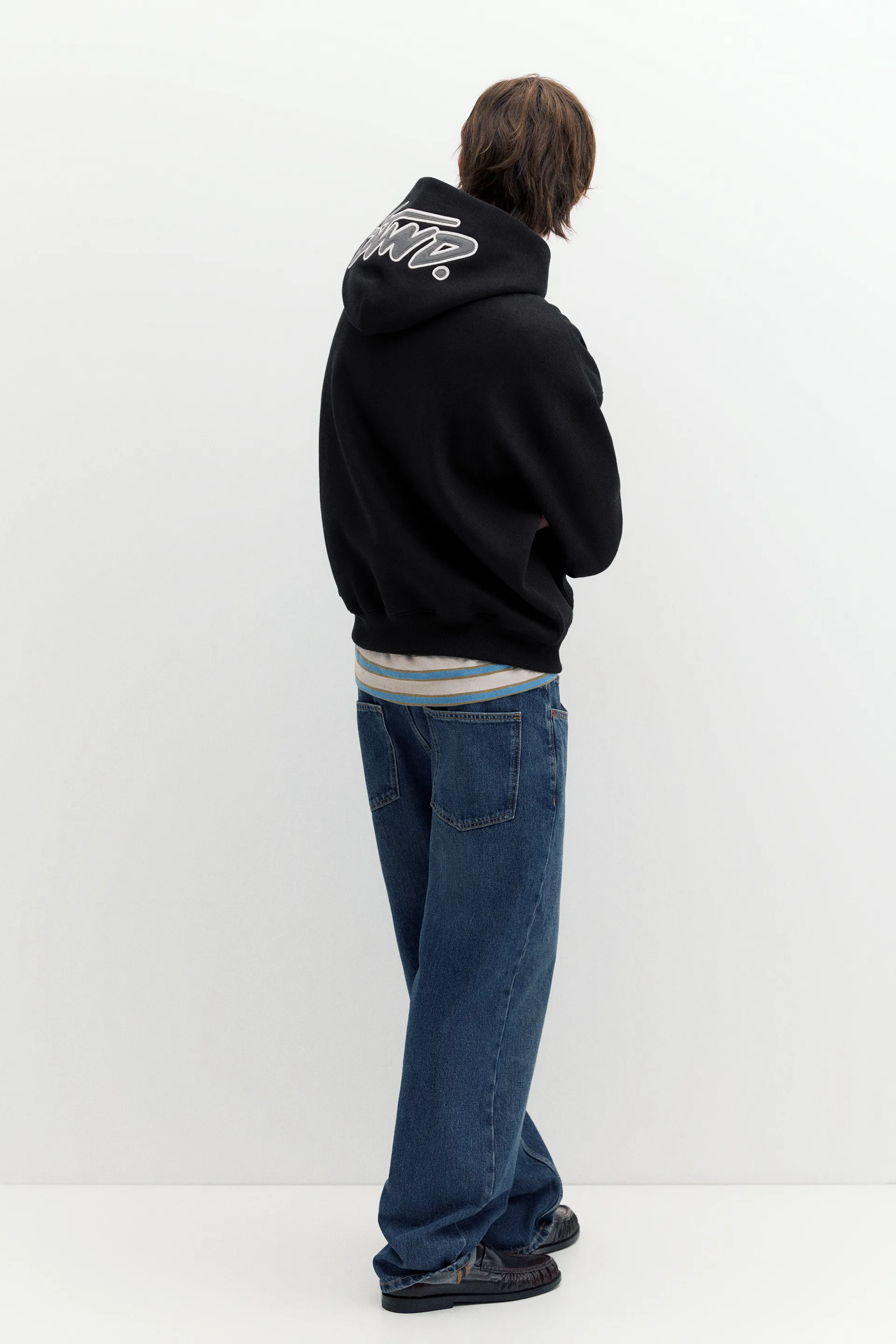 Pull&Bear STWD Boxy Hoodie — Noir