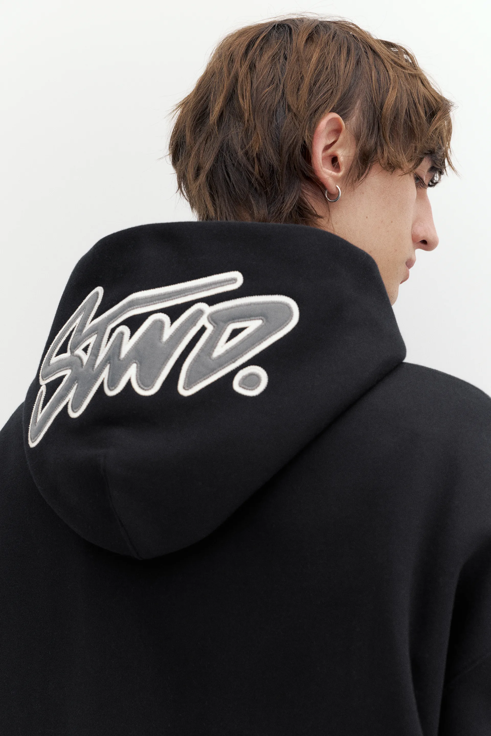 Pull&Bear STWD Boxy Hoodie — Noir