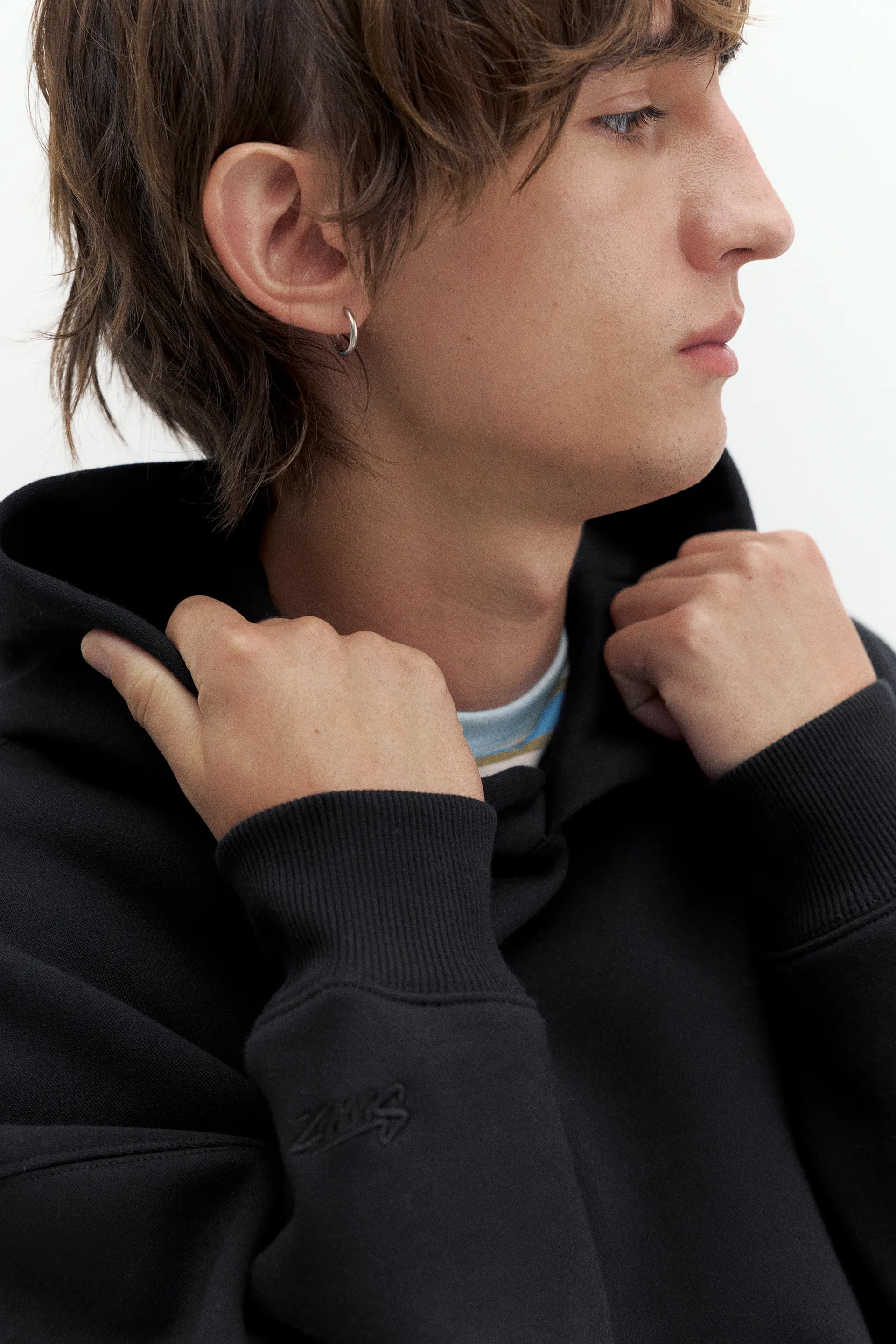 Pull&Bear STWD Boxy Hoodie — Noir