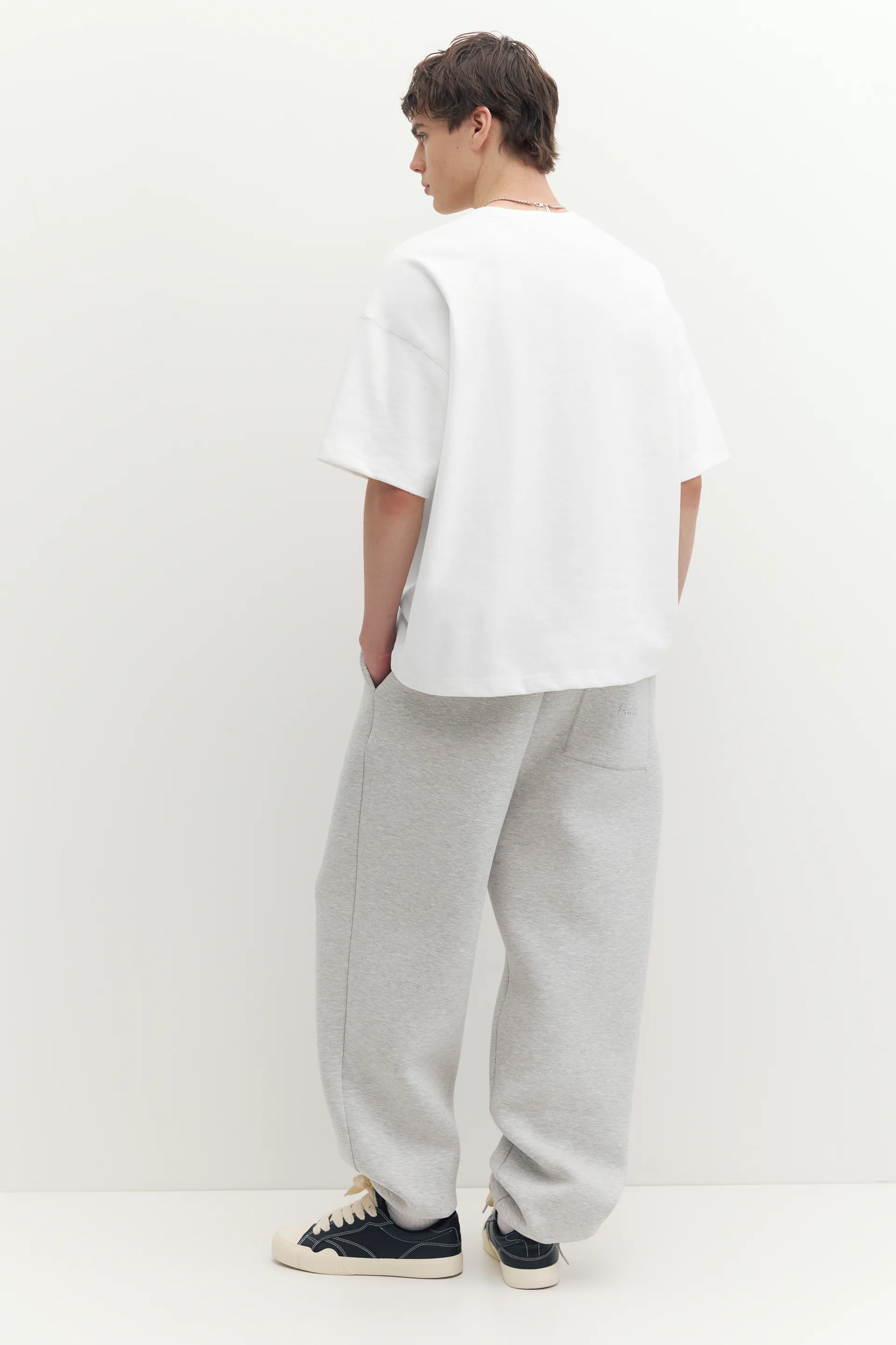 Pull&Bear STWD Embroidered Sweat Tee — Blanc