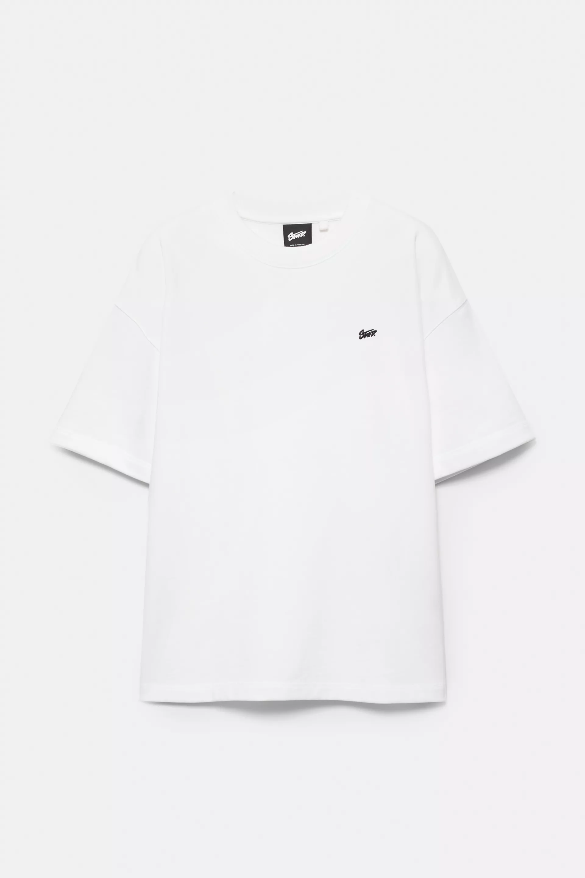 Pull&Bear STWD Embroidered Sweat Tee — Blanc