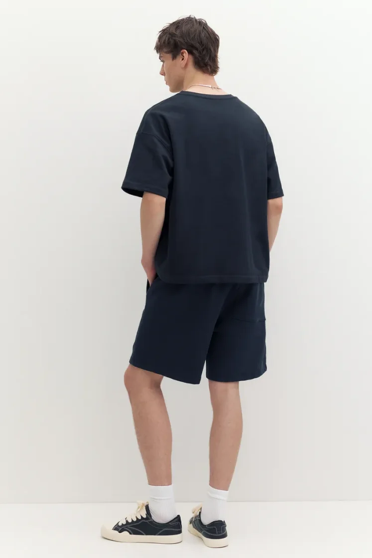 Pull&Bear STWD Embroidered Sweat Tee — Blue