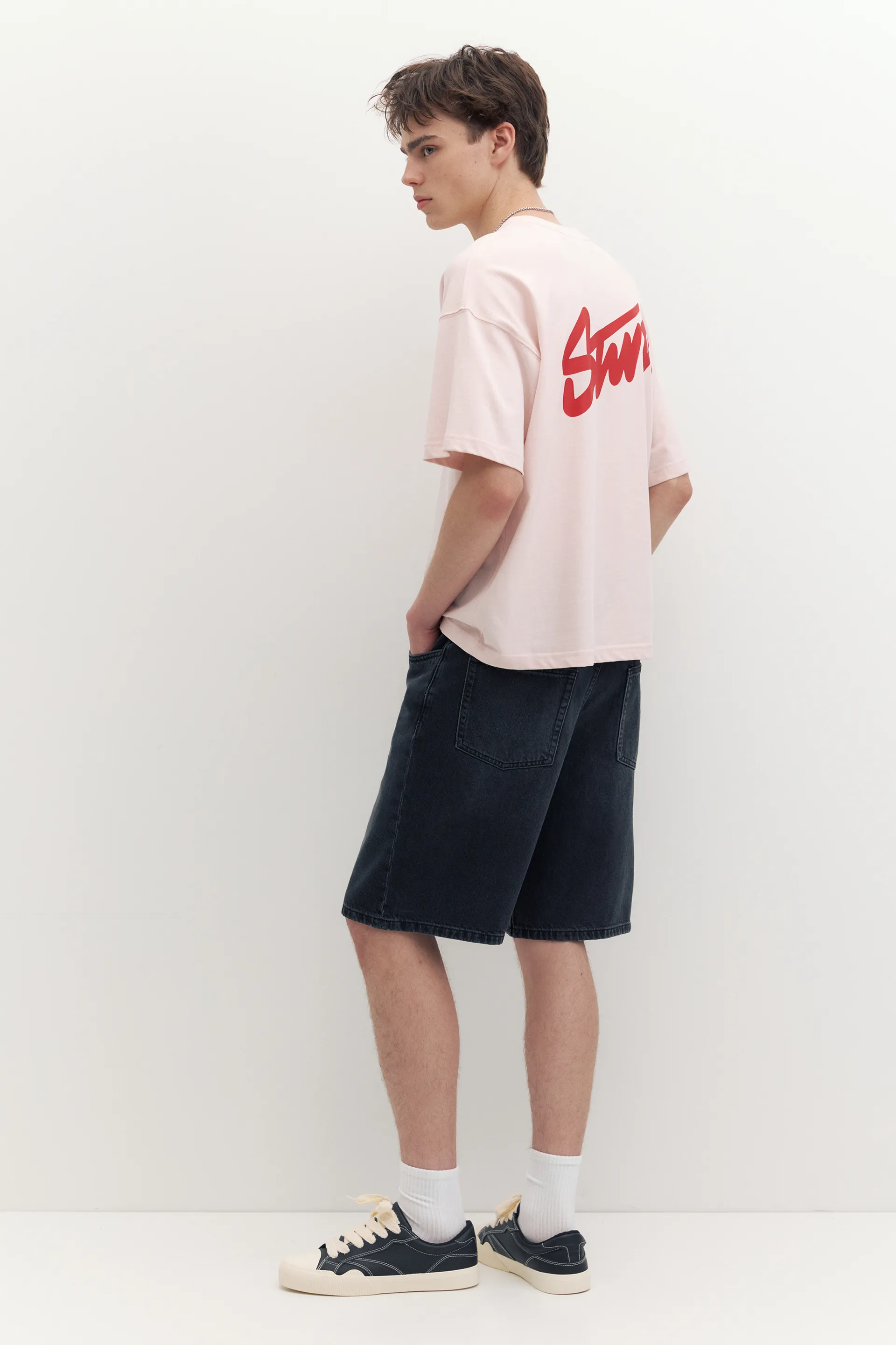 Pull&Bear Boxy STWD Logo Tee — Rose