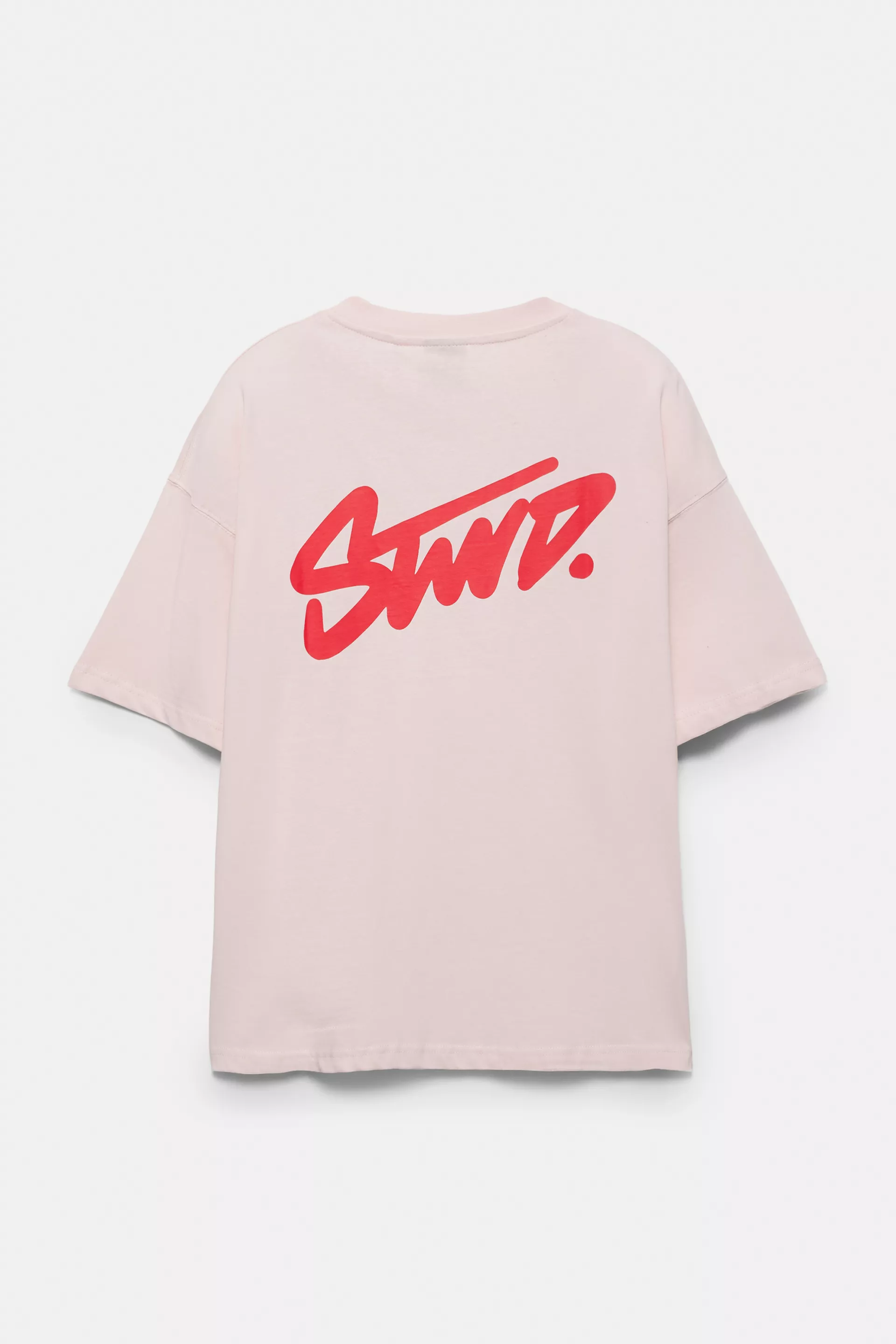 Pull&Bear Boxy STWD Logo Tee — Rose