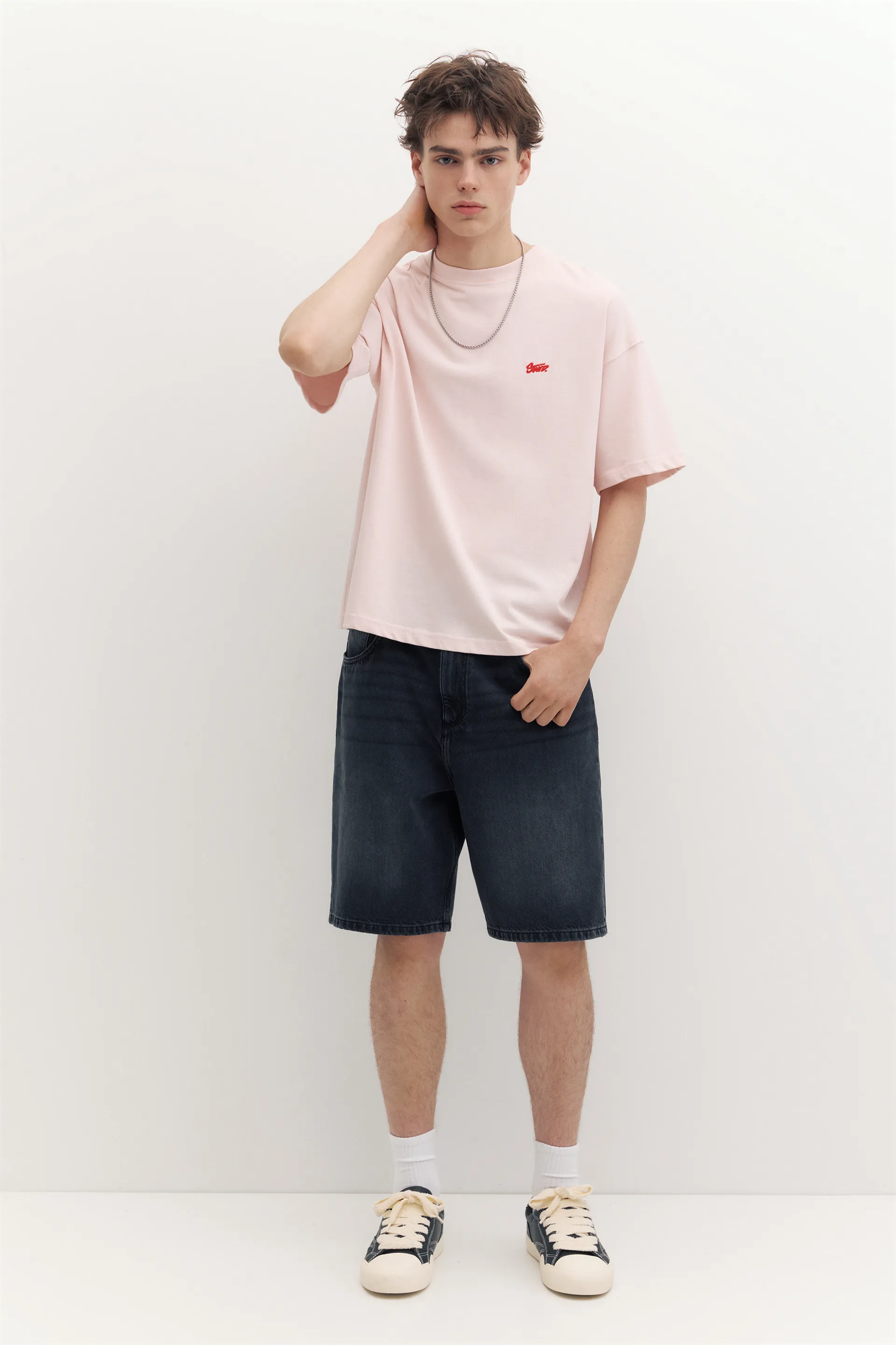 Pull&Bear Boxy STWD Logo Tee — Rose