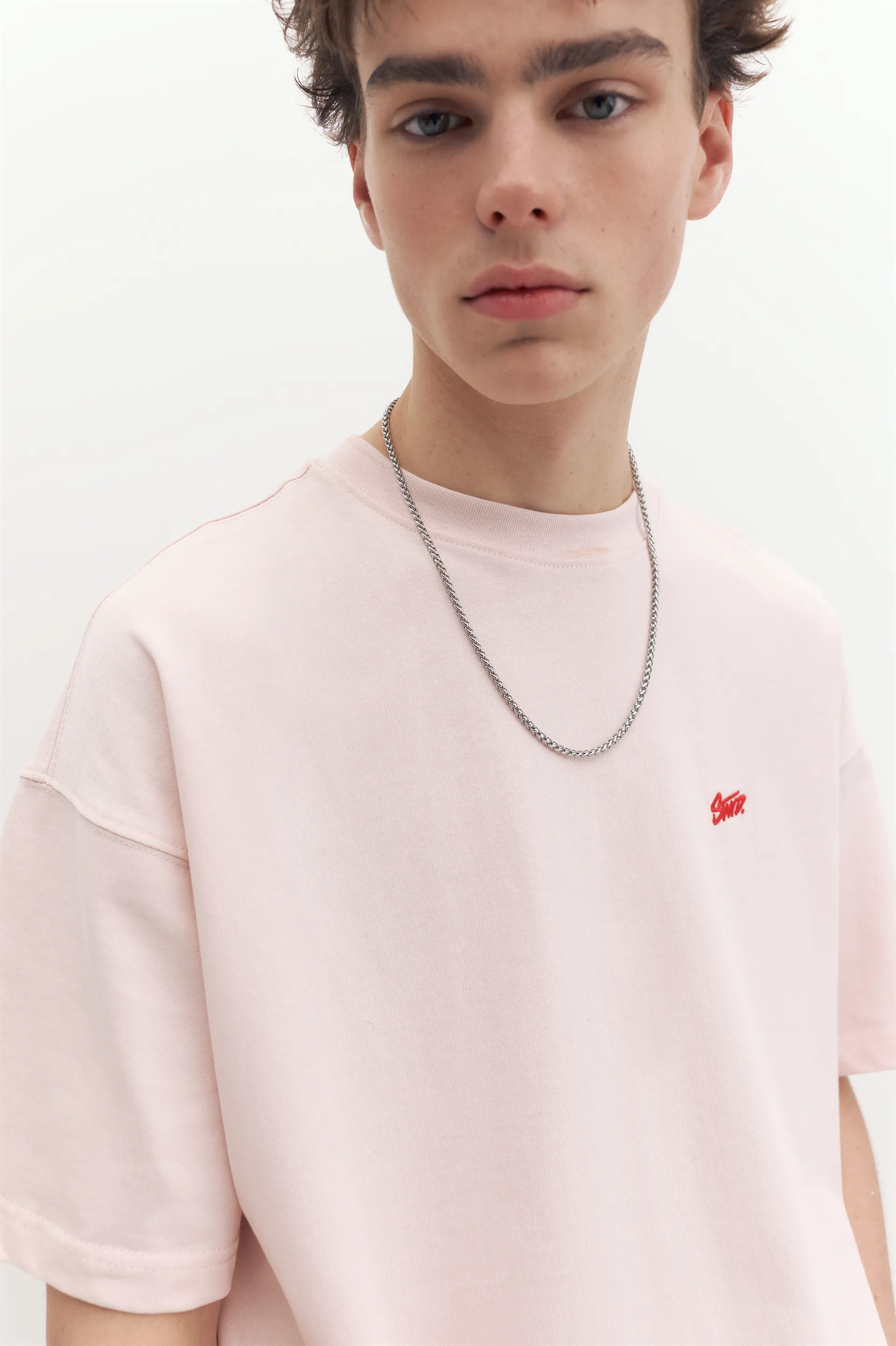 Pull&Bear Boxy STWD Logo Tee — Rose