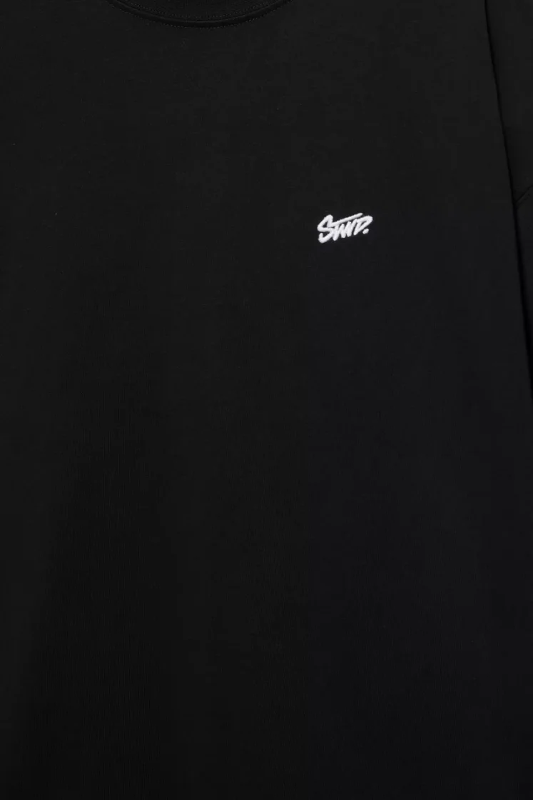 Pull&Bear Boxy STWD Logo Tee — Black