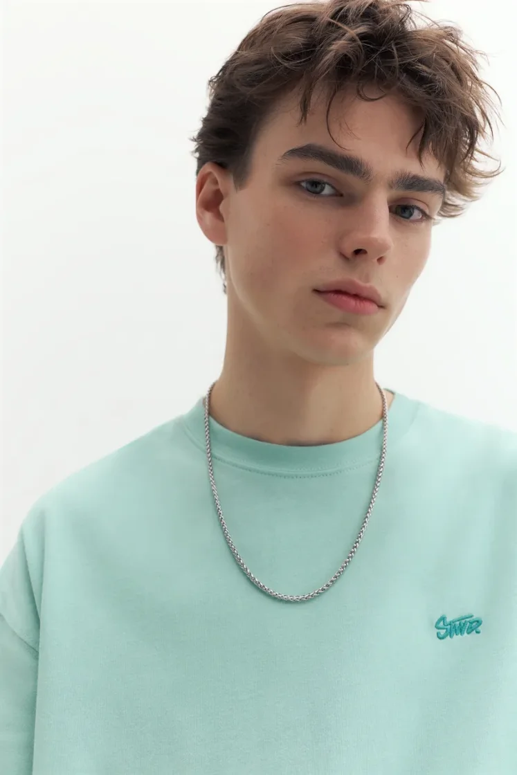 Pull&Bear Boxy STWD Logo Tee — Mint